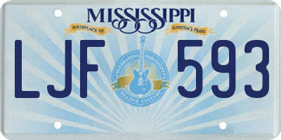 MS license plate LJF593