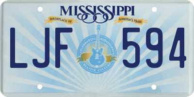 MS license plate LJF594