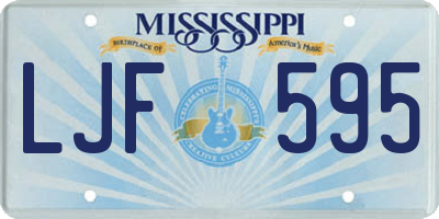 MS license plate LJF595
