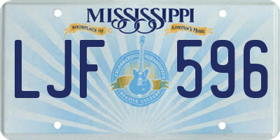 MS license plate LJF596