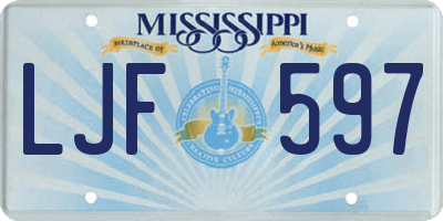 MS license plate LJF597