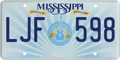 MS license plate LJF598