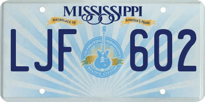 MS license plate LJF602