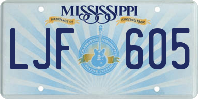 MS license plate LJF605
