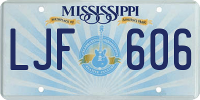 MS license plate LJF606
