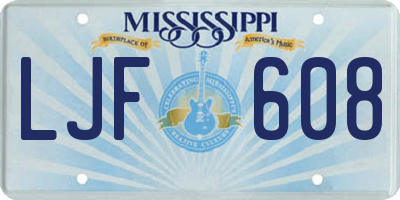 MS license plate LJF608