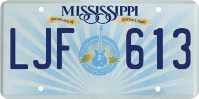 MS license plate LJF613