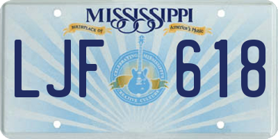 MS license plate LJF618