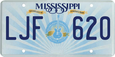 MS license plate LJF620