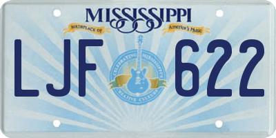 MS license plate LJF622