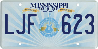 MS license plate LJF623