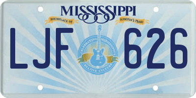 MS license plate LJF626
