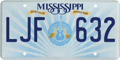 MS license plate LJF632