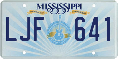 MS license plate LJF641