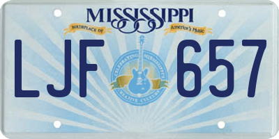 MS license plate LJF657