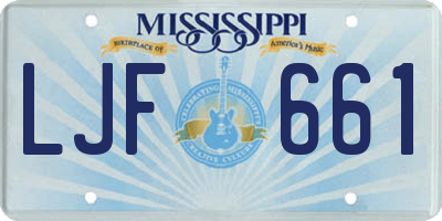 MS license plate LJF661
