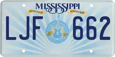MS license plate LJF662
