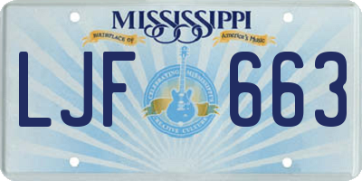 MS license plate LJF663