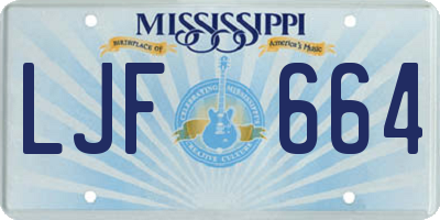 MS license plate LJF664