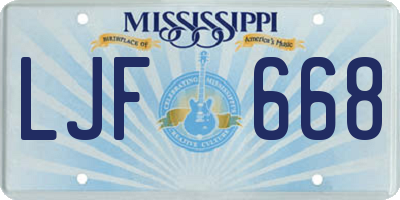 MS license plate LJF668