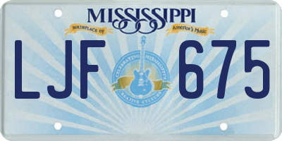 MS license plate LJF675