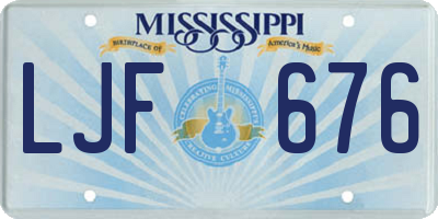 MS license plate LJF676