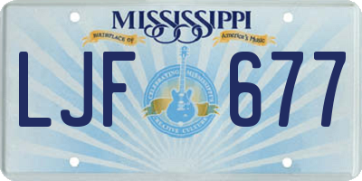 MS license plate LJF677