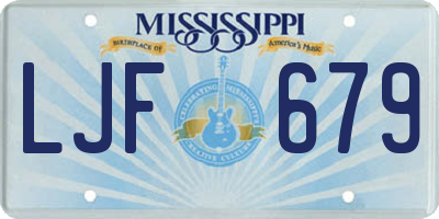 MS license plate LJF679