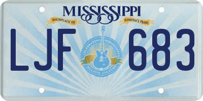MS license plate LJF683