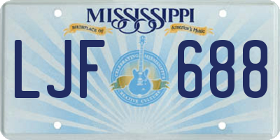 MS license plate LJF688