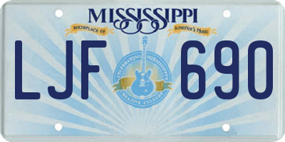 MS license plate LJF690