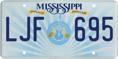 MS license plate LJF695