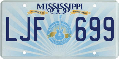 MS license plate LJF699