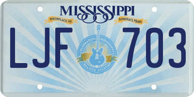 MS license plate LJF703