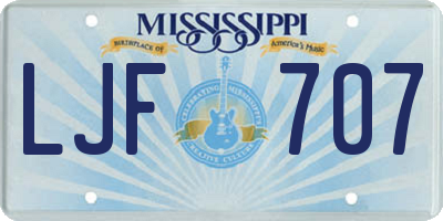 MS license plate LJF707