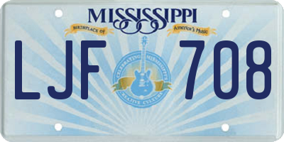 MS license plate LJF708
