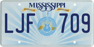 MS license plate LJF709