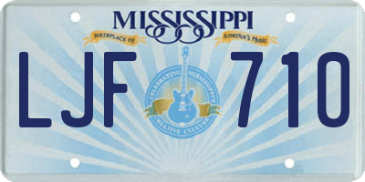 MS license plate LJF710