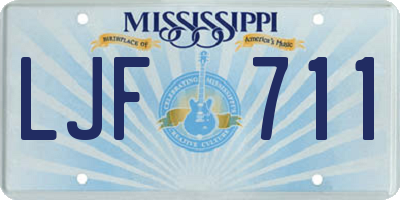 MS license plate LJF711