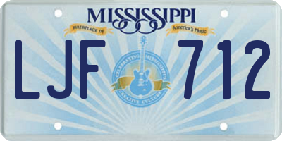 MS license plate LJF712