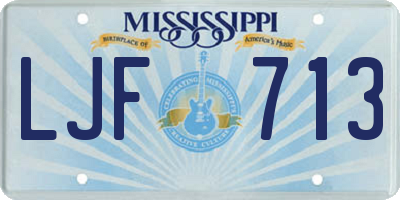 MS license plate LJF713