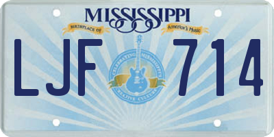 MS license plate LJF714