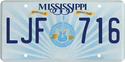 MS license plate LJF716