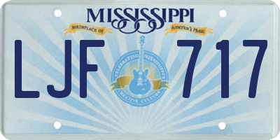 MS license plate LJF717