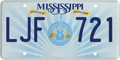 MS license plate LJF721
