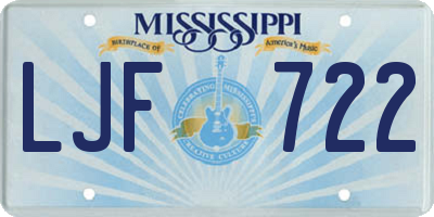 MS license plate LJF722