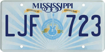 MS license plate LJF723