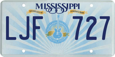 MS license plate LJF727