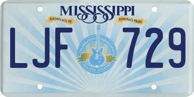 MS license plate LJF729