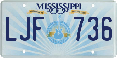 MS license plate LJF736